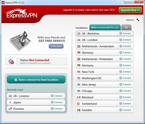 Screenshot: Activate your VPN.