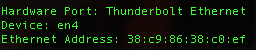Hardware Port: Thunderbolt Ethernet