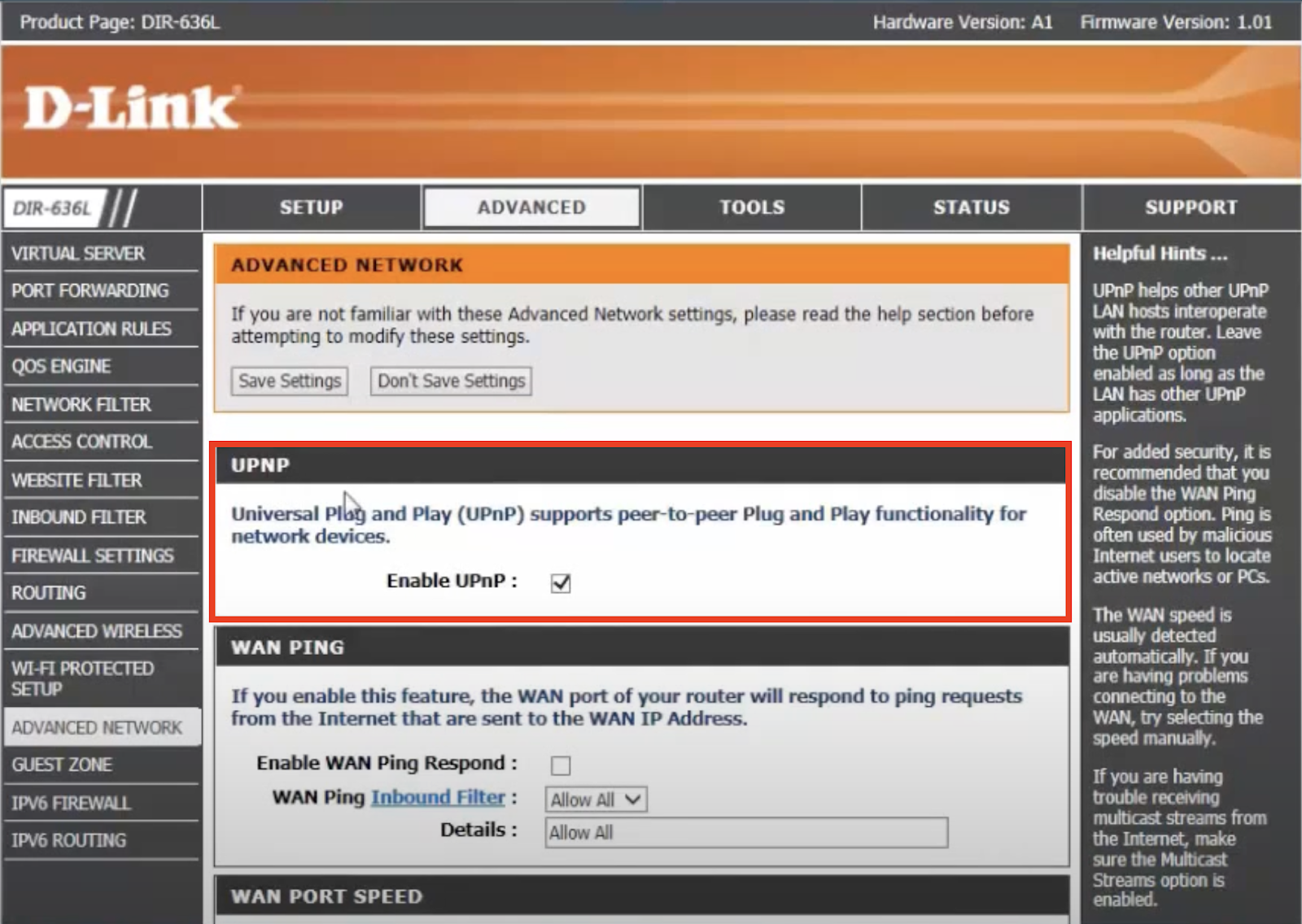 Enable Or Disable UPnP