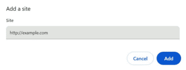 Adding a new site to the allow list for the Grammarly browser extension.