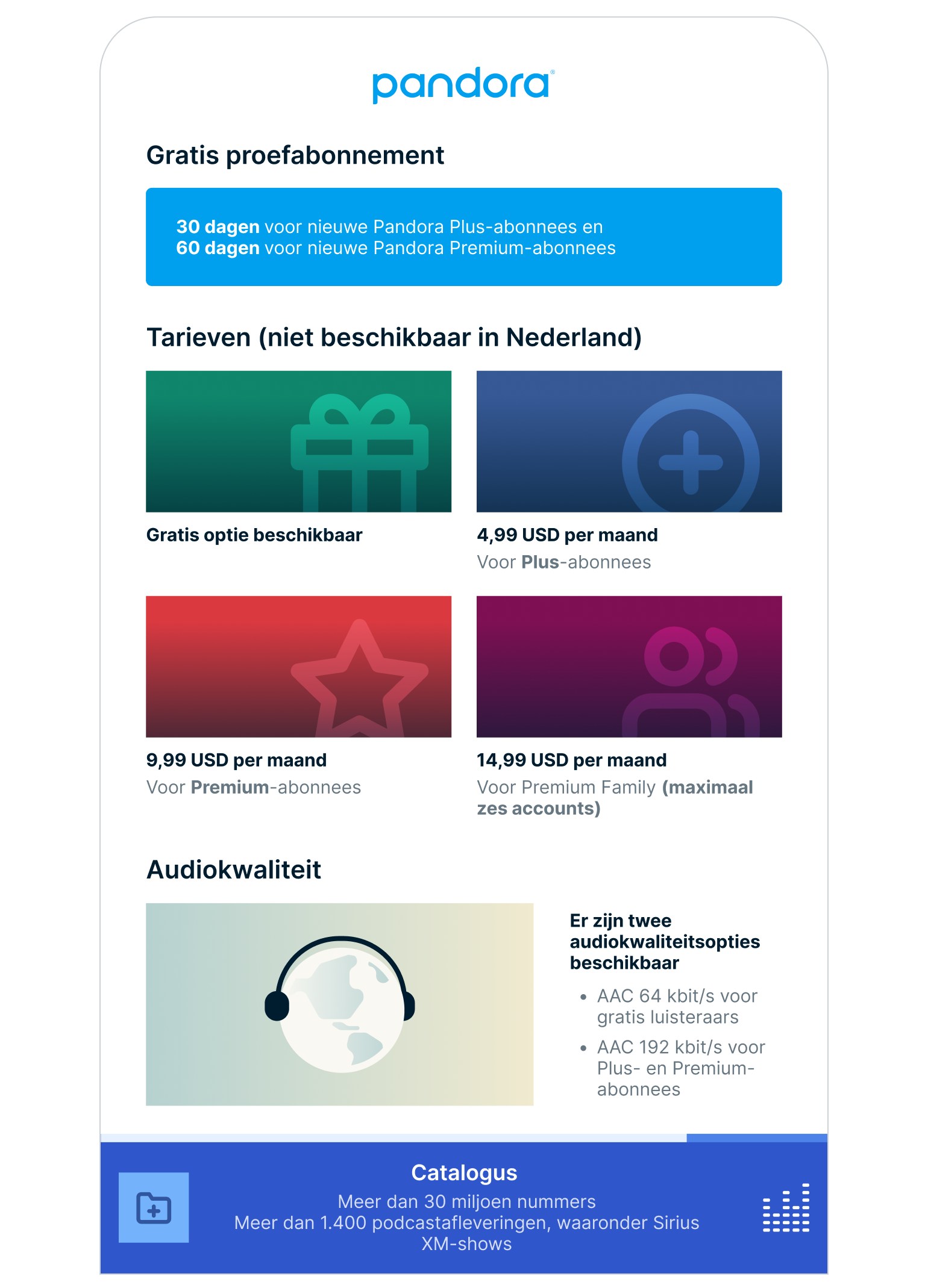 Online muziek luisteren met Pandora