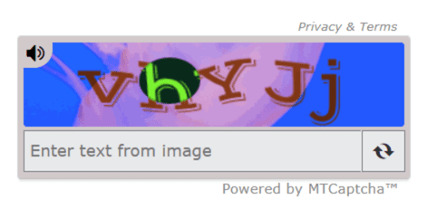 An example of a text-based CAPTCHA.
