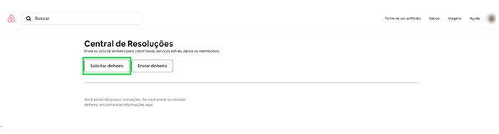 Airbnb Resolution Center showing how to request money.