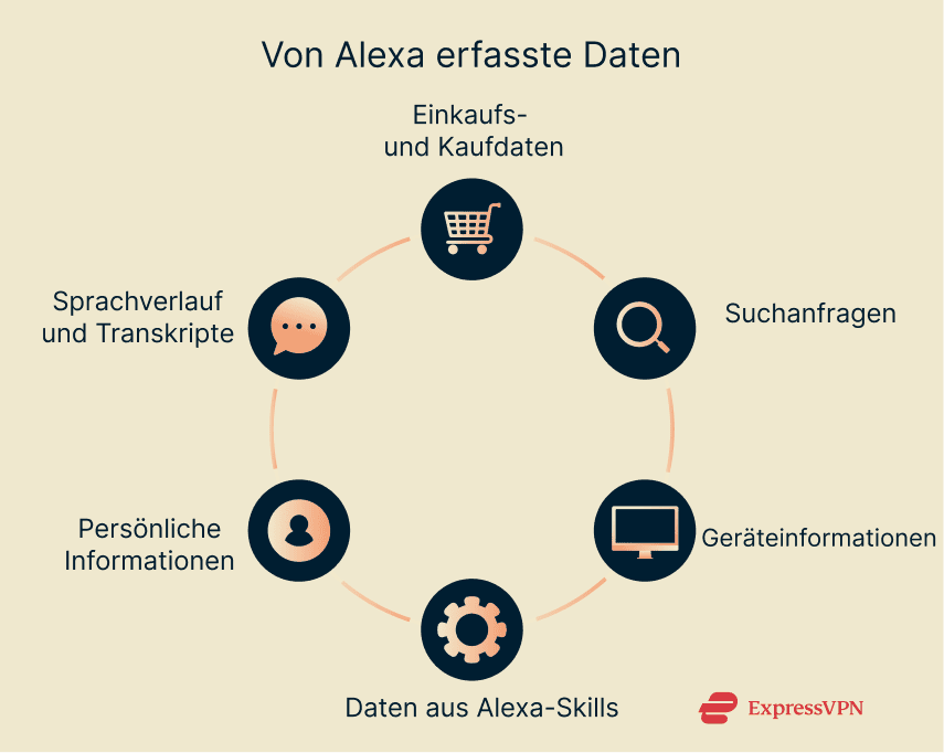 A list of some of the different pieces of user data Amazon collects through Alexa devices.