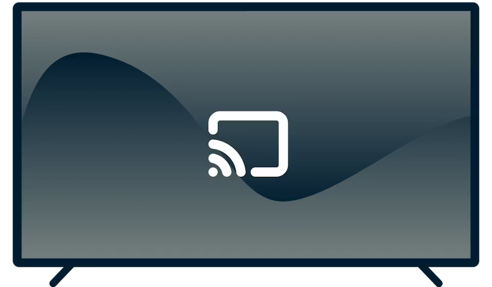 Chromecast logo on a TV.
