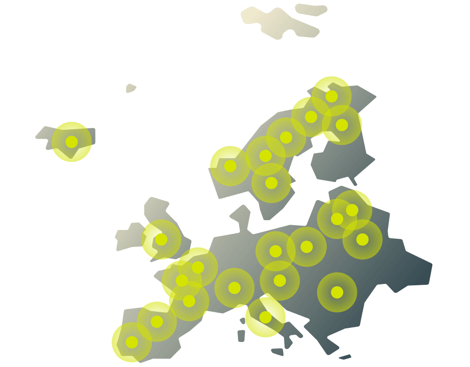 Verbinden Sie sich mit zahlreichen europ&auml;ischen Serverstandorten, die Teil von ExpressVPNs riesigem globalen Netzwerk sind.