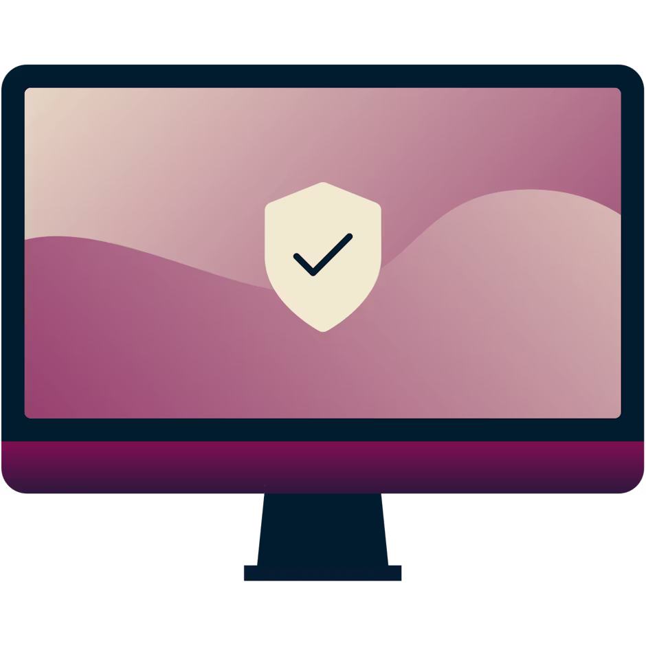 Mitä eroa on välityspalvelimella ja VPN:llä? Tietokoneen näytöllä on kilpi, jossa on valintamerkki.