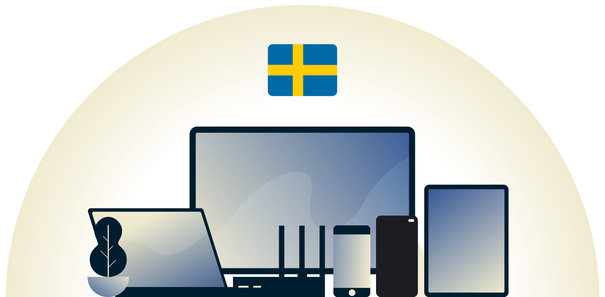 VPN svedese che protegge una varietà di dispositivi.
