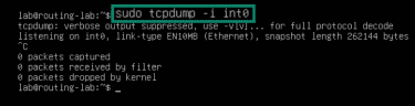 Using tcpdump to confirm traffic.