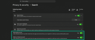 Search my accounts and its options under Search.