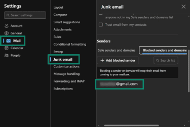 How to manage blocked senders in Outlook on the web