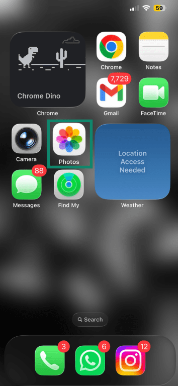 Photos app icon on an iPhone home screen